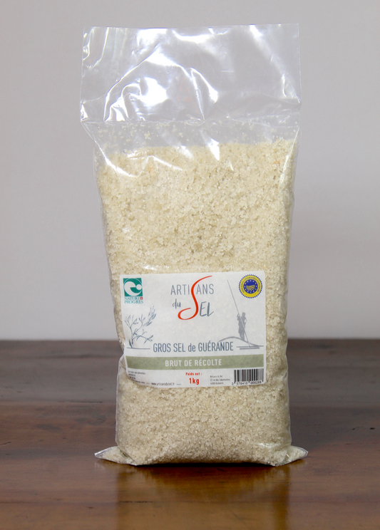Celtic Sea Salt - Coarse Guerande Salt Raw Harvest 2.2 lb Made in France by "Artisans du Sel"